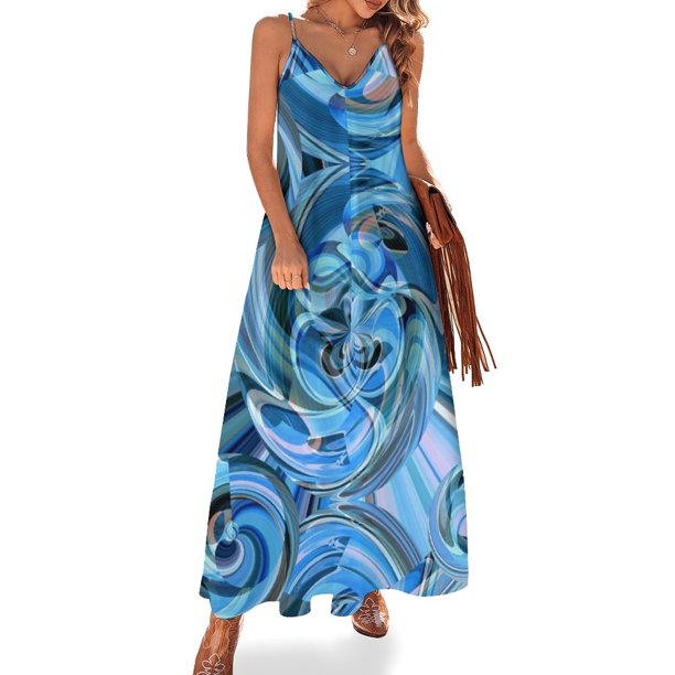 Enredado en azul Vestido sin mangas Vestidos de novia vestido largo mujer verano Vestido largo verano mujer 2024 moda