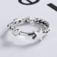 thumbnail image 5 of Anillo abierto minimalista geométrico de plata coreana, diseño de nicho femenino, tendencia ins, 5 of 5
