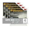 Filtrete 24x24x1 Air Filter, MPR 300 MERV 5, Dust Reduction, 4 Filters