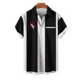 thumbnail image 2 of Mens Manga Corta Botón Abajo Camisas, Cuello de Vuelta Navidad Impresa Blusa, Top de Moda Casual, 2 of 4