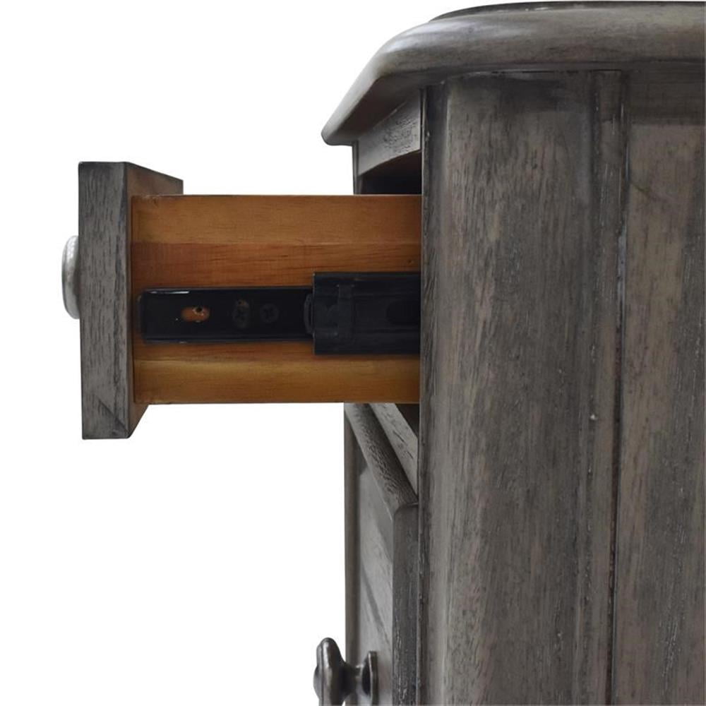 Pemberly Row Contemporary Driftwood Gray Wood 3-drawer Nightstand