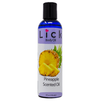 Lick Pineapple Scented Body Oil - Edible, Moisturizing Massage & Hydration Oil with Almond, Jojoba, Castor & Vitamin E - 4 fl oz