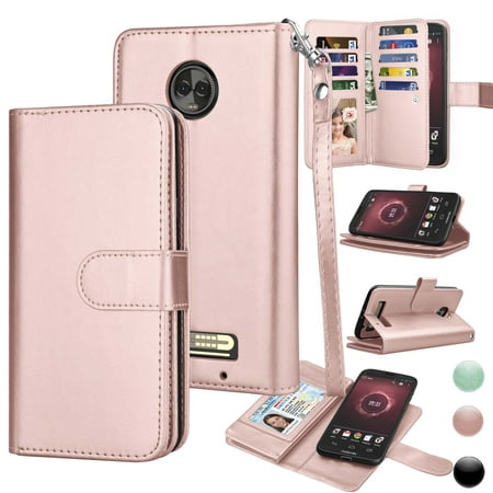 Card Case Credit Card - Moto Z3 Play Wallet Case, Z3 Play Pu Leather Case, Njjex Pu Leather Magnet Stand Wallet Credit Card Holder Flip Case Cover Built-in 9 Card Slots Case For Motorola Moto Z Play 3nd Gen