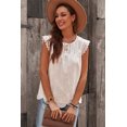 thumbnail image 1 of Women's White Sleeveless Eyelet Tank Top, 1 of 11
