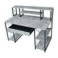 thumbnail image 5 of GZXS Multi-Purpose Home Office Computer Desk with Hutch, Drawer and Open Storage Shelves, 47 Inch Modern Industrial Workstation for Studio or Office (Faux Concret Gray Finish), 5 of 8