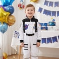thumbnail image 4 of Pandaie Kids Boys Girls Space Astronaut Costume Suit Long Sleeve Zipper Jumpsuit for Halloween Cosplay Holiday Present White,3-4 Years, 4 of 5
