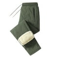 thumbnail image 2 of Unisex Winter Windproof Waterproof Fleece Lined Cotton Pants, Lamb Wool Thickened Thermal Outdoor Sports Casual Unisex Warm Trousers for Men and Women Cold Weather Wear Green XXXXXXXXL, 2 of 5