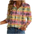 thumbnail image 5 of felwors Women's Dressy Casual Blouses Business Work Tops 3/4 Sleeve V Neck Pleated Shirts 2026 Spring Summer Outfits (Pink, S), 5 of 8