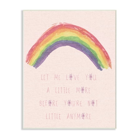 The Kids Room by Stupell Love You a Little More Pink Rainbow Wall Plaque Art, 10 x 0.5 x 15