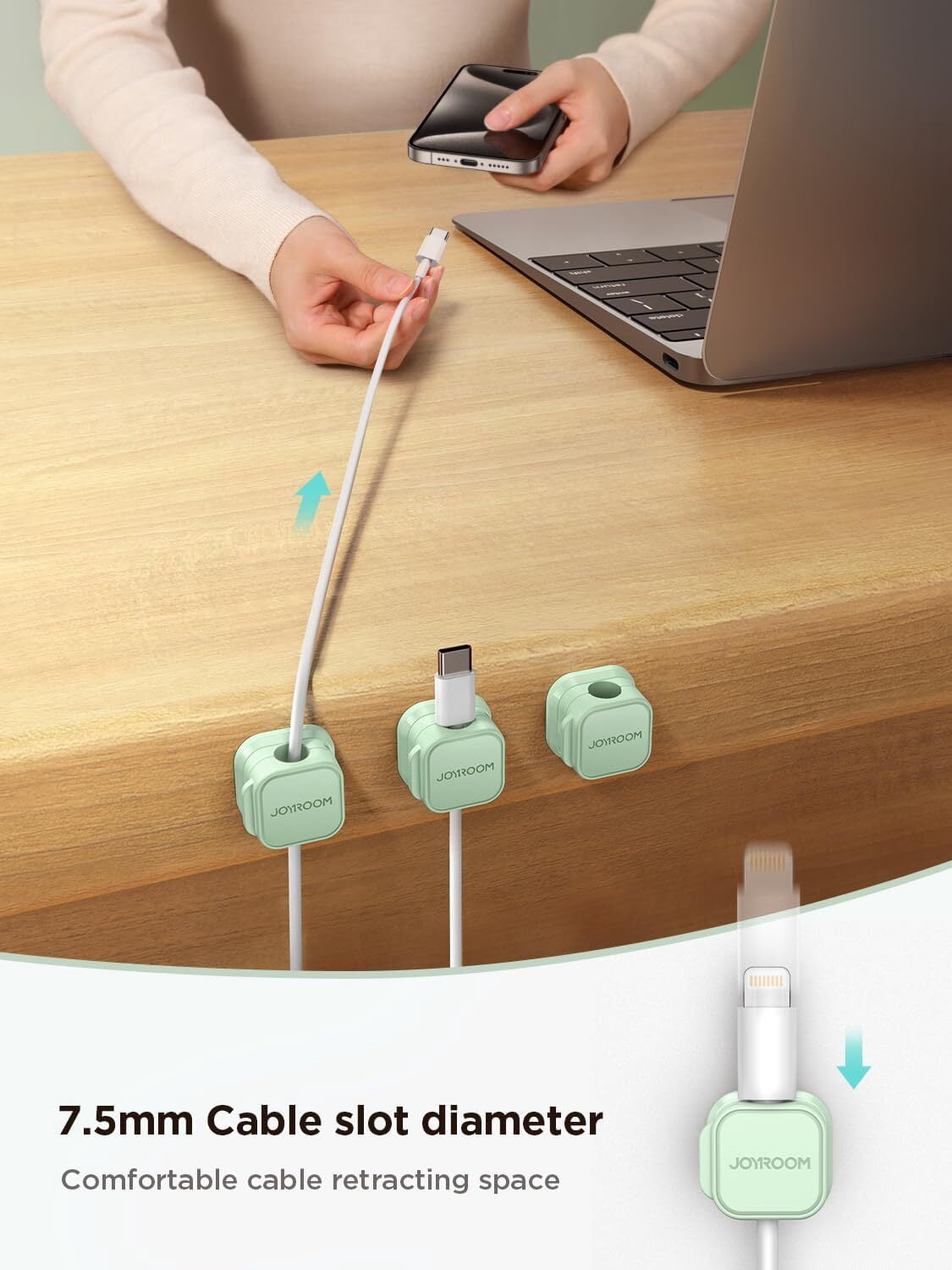 6-Pack Magnetic Cable Organizer Clips – Strong Adhesive Cord Holders For Desk, Car & Office (Color Mix)