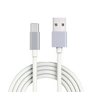 White 6ft Long Type-C Cable Compatible With BLU Vivo XI Plus 5 - CAT S61 - Essential Phone (PH-1) - Google Pixel 3 XL - HTC U11 Life - Microsoft Surface Go (10"), Lumia 950 Q1G