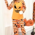 thumbnail image 6 of Halloween Pajamas Women Long Sleeve Crewneck Pants Autumn Winter Loose Casual Sleepwear Nightwear 2 Piece Set Orange XXL, 6 of 7