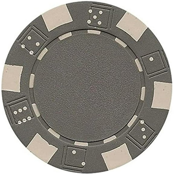 DA VINCI 50 Clay Composite Dice Striped 11.5 Gram Poker Chips, Choose from 11 Colors Gray