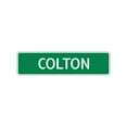 thumbnail image 1 of Colton Boys Letter Printed Label Indoor Outdoor Wall Children Name Plaque Decoration Aluminum Metal Sign 4"x13.5", 1 of 1