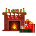 thumbnail image 2 of Christmas Presents under Fireplace Wall Decal Wallmonkeys Peel and Stick Holiday Graphics (12 in W x 11 in H) WM502821, 2 of 4