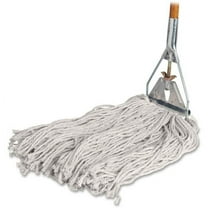 Genuine Joe Wood Handle Complete Wet Mop 60" x 0.94" Cotton Head Wood Handle - Lightweight - 1 Each