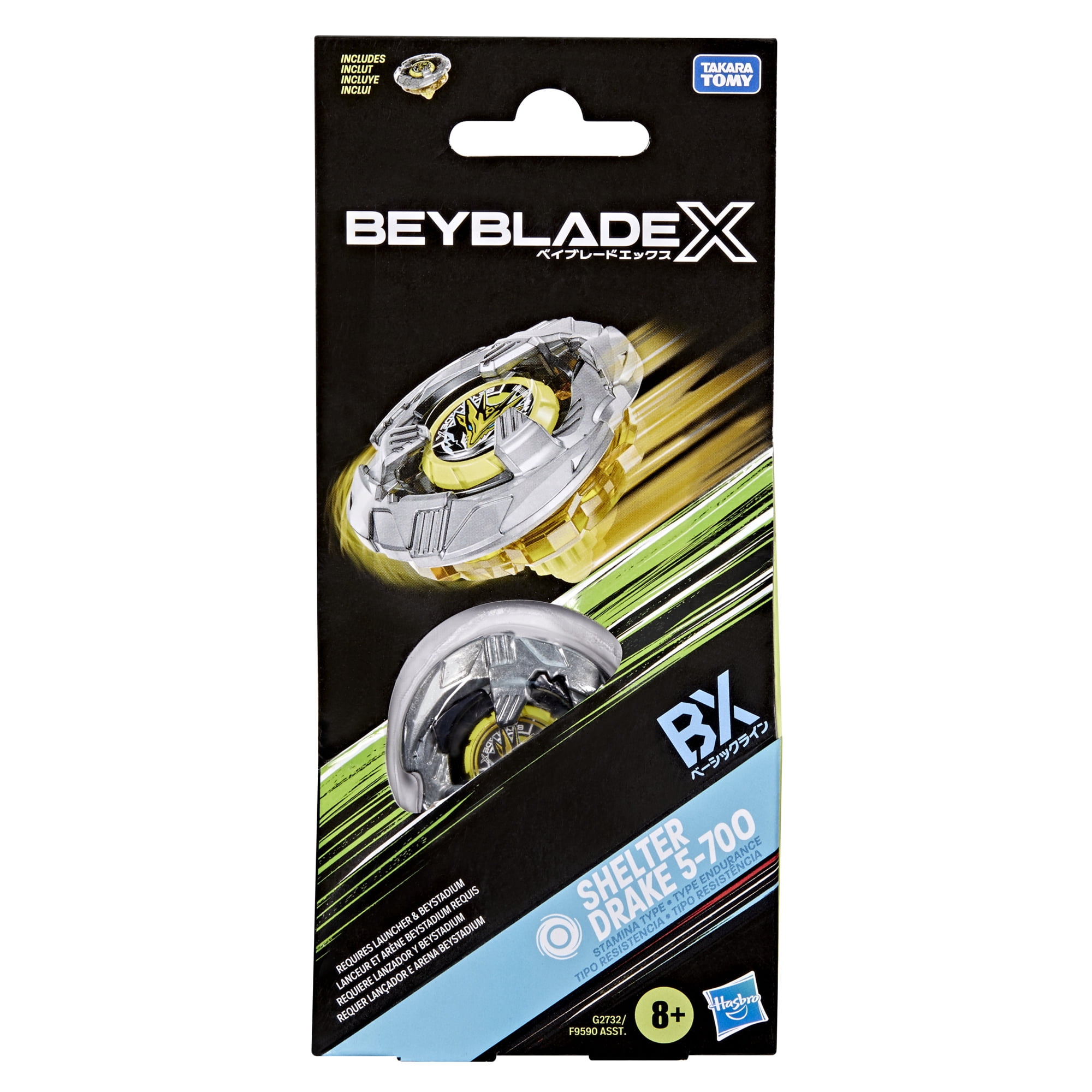 Beyblade X Shelter Drake 5-70O  Booster Pack Set with Stamina Type Top, Ages 8+