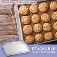thumbnail image 2 of Baking Sheet Cookie Sheet Set of 2, Casewin Stainless Steel Baking Pans Tray, Non Toxic & Healthy, Mirror Finish & Rust Free, Easy Clean & Dishwasher Safe (10.23*7.87*0.98inch), 2 of 5