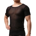 thumbnail image 5 of Men's Underwear Boxer Briefs Mesh Breathable Shirts Men's Sleeveless Sleepwear See Through Mesh Vest Casual, 5 of 7
