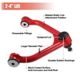 thumbnail image 6 of 1 Pair 2-4" Car Front Upper Control Arms Replacement for Silverado 1500 1999-2006 Red, 6 of 6