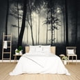 thumbnail image 2 of - Dark Enchanted Forest Wallpaper Foggy  Woods Bedroom Jungle Tree Mural Living Room Woodland Large Wall Mural - Not Peel and Stick, 2 of 2