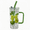 Green, variant on FastXmas 400ml Square Glass Cups with Lids and Straws, Cold Drinking Glass Tumbler with Handle Bow Knot Transparent Glass Cup for Water,Juice,Iced Coffee,Milk,Tea,for Office Home
