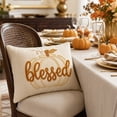 thumbnail image 4 of Fall Lumbar Throw Pillow with Pumpkin Embroidered Design for Sofa Bedroom and Harvest Decor, 4 of 6