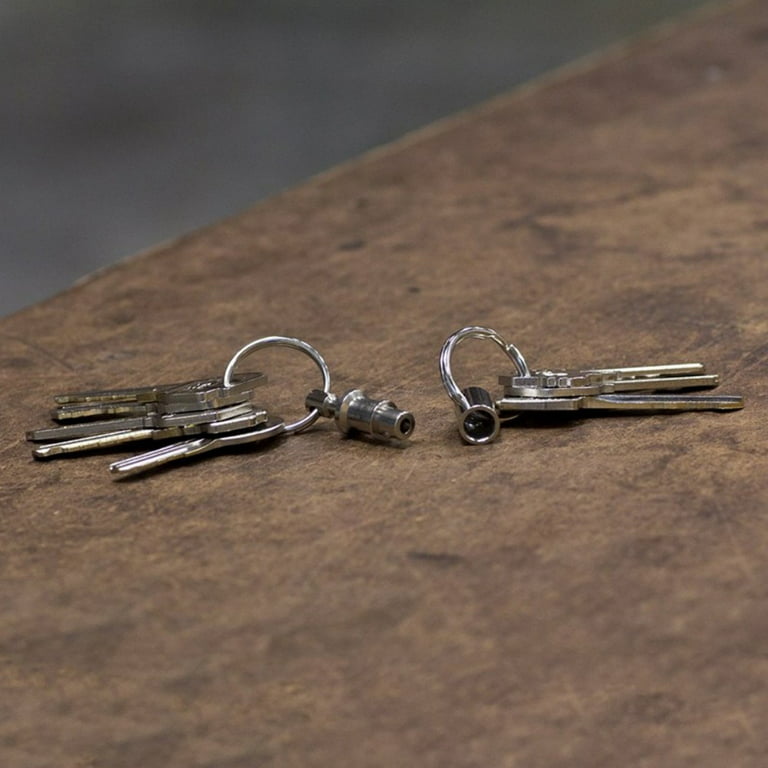 TRIANU 6 Pcs Quick Release Detachable Pull Apart Keychain Dual Key