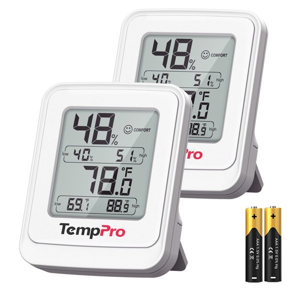 Termómetro e higrómetro TempPro TP150 IPX5 resistente al agua, 2 piezas