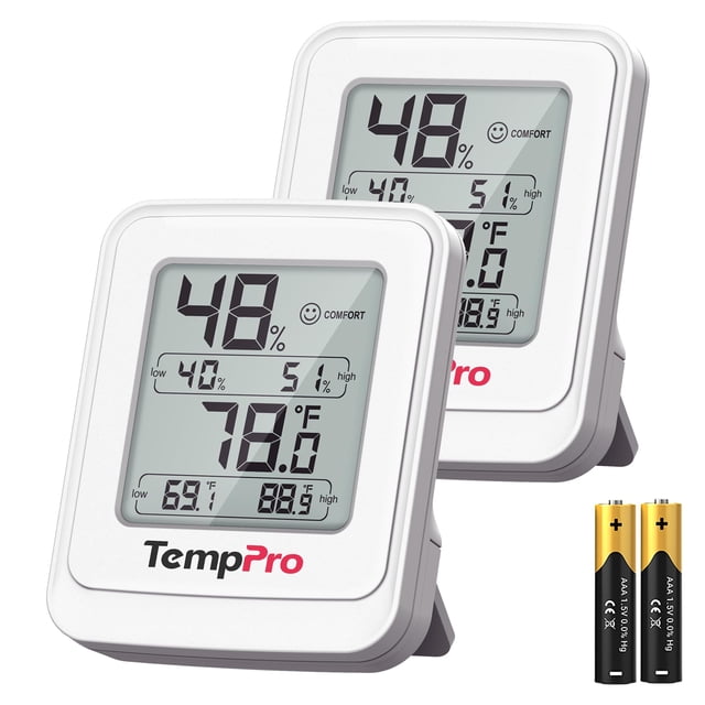 Termómetro e higrómetro TempPro TP150 IPX5 resistente al agua, 2 piezas