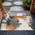 thumbnail image 4 of 2x3 Door Mat Rug, Vintage Sage Green Orange Non-Skid Rubber Backing Large Rectangle Rugs - Living Room Bedroom Home Office, Modern Abstract Art Indoor Floor Mat Carpets Washable Rug, 4 of 9