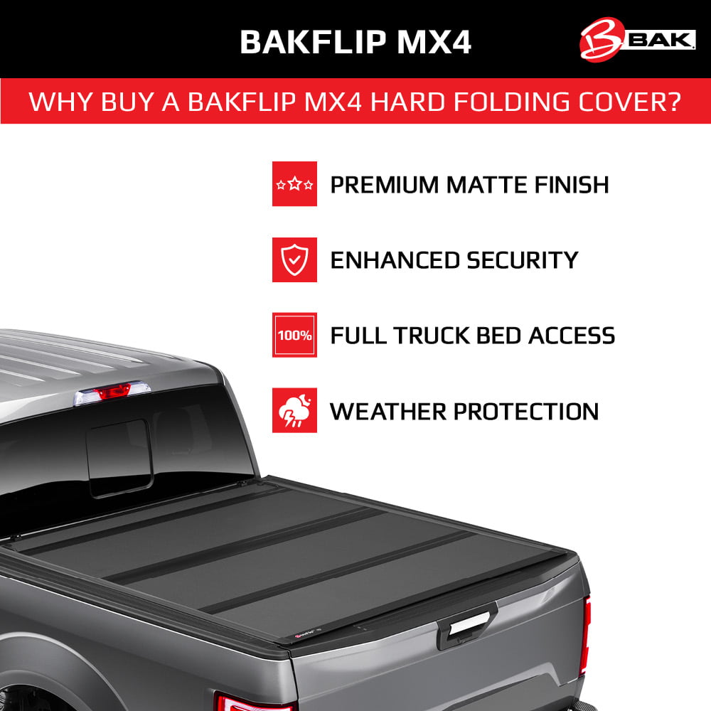 Fits 2015-2022 Chevy/GMC Colorado/Canyon 6' 2 Bed 74 BAK BAKFlip MX4 Hard Folding Truck Bed Tonneau Cover 448125 