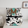thumbnail image 5 of meiyoeat Alphabet Initial M Queen Comforter Set For Boys,Ancient Leopard Cow Print Comforter Sets Queen,Black Reversible,3-Piece,1 Comforter And 2 Pillowcases, 5 of 7