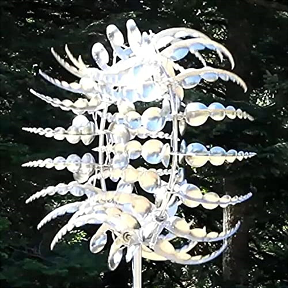 Perfect Garden Decoration and Gift Idea Solar Wind Spinner Lawn Wind Spinners Outdoor Metal HHTX Unique and Magical Metal Windmill