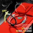 thumbnail image 5 of 360° Rotatable + 100° Fold Ring Stand Slim Fit Case for Motorola Moto G 5G 2025, with Sliding Camera Cover Shockproof Protection Matte Hybrid Phone Cover, Support Magnetic Car Mount, Red, 5 of 9