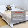 thumbnail image 3 of EASTSURE Chunky Knit Blanket Boho Merino Wool Hand Made Throw Bedroom Home Decor Giant Yarn Beige 40"x60" EASTSURE Fashion, 3 of 8