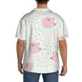 thumbnail image 6 of Picia Cute Pigs Men's Linen Shirts Short Sleeve Cuban Beach Shirts Casual Shirts Button Down Shirt for Men Beach Summer Wedding Shirt-XX-Large, 6 of 7