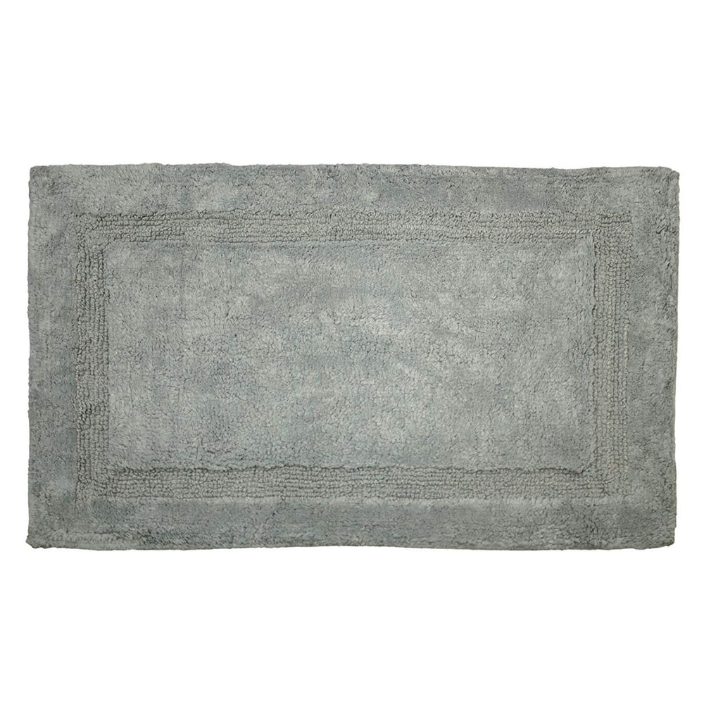 Cambridge 20"x32" Cotton Tufted Bath Mat, Bathroom Rug, Grey