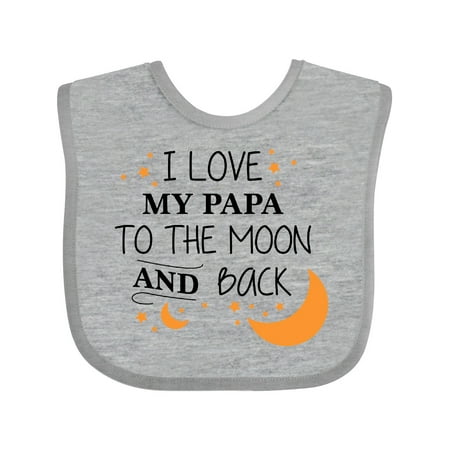 

Inktastic I Love My Papa to the Moon and Back Gift Baby Boy or Baby Girl Bib