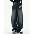 thumbnail image 5 of Large Women's Wide-Leg Loose Jeans High-Waist Y2K Overalls Casual Loose Boyfriend Pants, 5 of 6