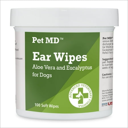 UPC: 0840235139607 | Pet MD Dog Ear Cleaner Wipes – 100 Count Dog Ear Wipes with Aloe and Eucalyptus