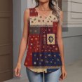thumbnail image 5 of Women's Tank Tops V Neck Sleeveless Floral Print Loose Fit Casual Basic Summer Blouse for Ladies Wine M, 5 of 5