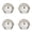 Silver 4-Pack, variant on Haute Decor Adapt Nesting Jingle Bells (Shiny Red 4-Pack) - Large Size 120 mm (4.7 inch) Diameter - Christmas Tree Ornaments for Indoor or Outdoor Use - Compact Storage