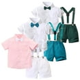 thumbnail image 5 of Gentleman Wedding Outfit Button Down Shirt Suspenders Pants Toddler Boy Wedding Outfit Clothes for 1 Year Old Boy 6-12 Months, 5 of 5