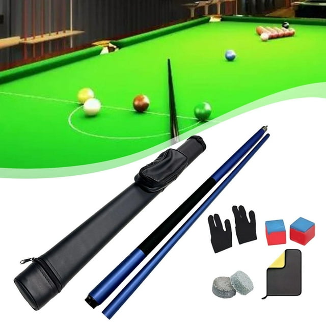 Colaxi 147cm Billiard Cue Two Sections with Storage Bag Portable Replacement Pool Table Sticks Snooker Cue for Game Break Room House blue