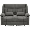 thumbnail image 5 of Resenkos Oversized Recliner Loveseat, Manual 150° Recline, Breathable Fabric, 600lb Capacity, Cup Holders, Gray, 5 of 16