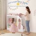 thumbnail image 4 of Curipeer Kids Dress up Storage with Mirror & Bookshelves, Wood Armoire Wardrobe Closet for Bedroom,White, 4 of 9
