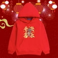 thumbnail image 2 of Otqutp Kids Comfy Sweatshirt Long Sleeve Children's Spring Festival Hoodie New Year Wear Red Foreign New Year Greetings Clothes Child Tops, 2 of 9