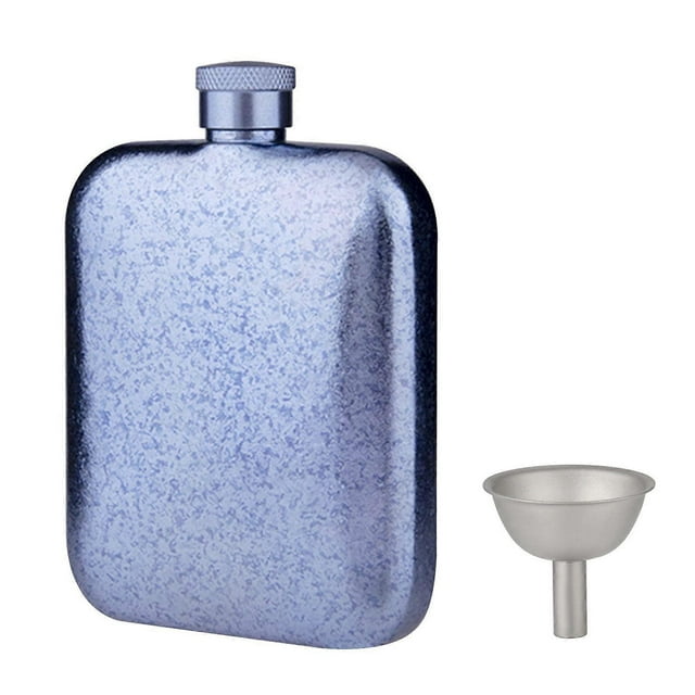 Titanium Flask with Funnel Ultra-Light Portable Wine Flask Health Selection Whiskey Flask for Men Screw Cap Seal Drink Bottle