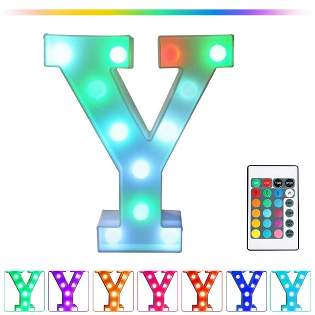 Lettres Lumineuses à DEL Colorées avec Télécommande? Lettres de Bar de Fête avec Lumières Décorations pour la Maison - Multicolore